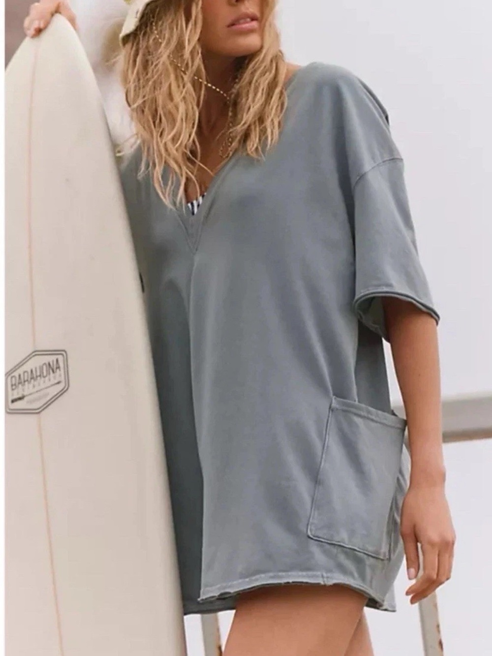 FP MOVEMENT HOT SHOT TEE ROMPER ONESIE OVERSIZED SIZE XS SUMMER STORM NWOT - Picture 2 of 10